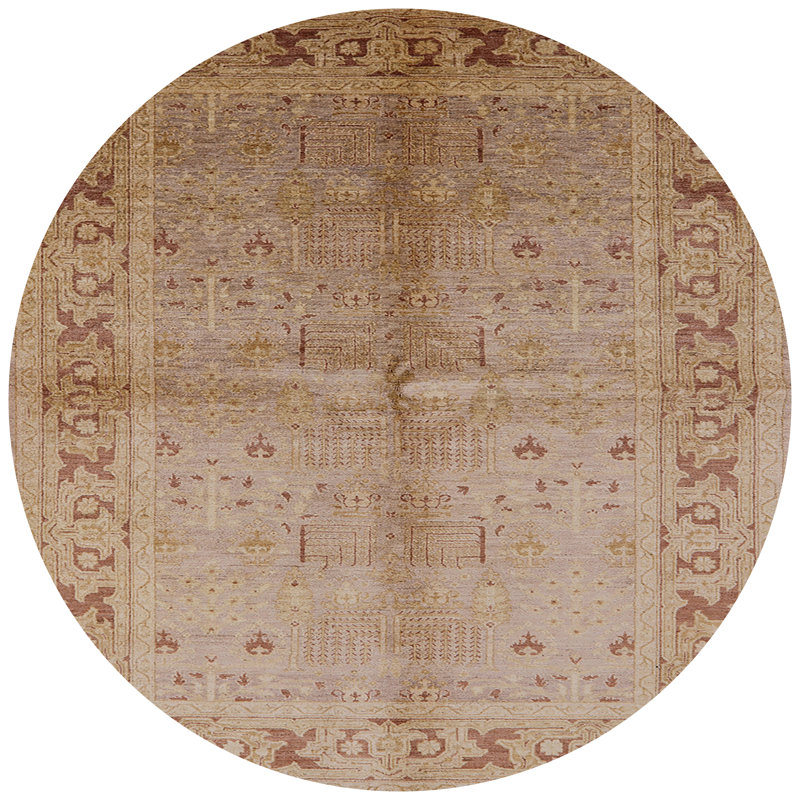 Tapis oriental brun / beige, Rond 7 pi