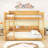 Queen Over Queen Wood Bunk Bed With Charging Station, Storage Shelves And Ladder-662756093