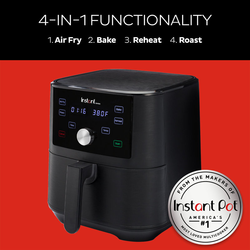 Instant Vortex 6 Quart Black 4-in-1 Air Fryer