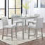 Table de salle à manger en bois carrée, table de cuisine pour petit espace, table de comptoir pour 4 personnes, gris argenté