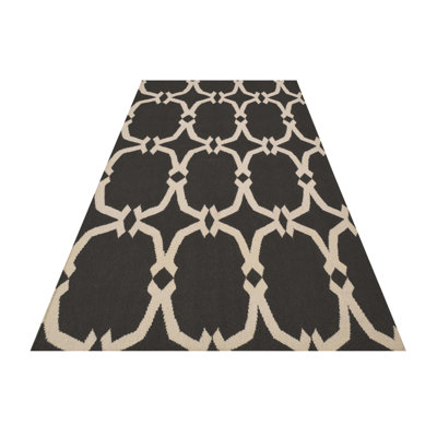 Rectangle 150 cm x 240 cm Geometric Hand Woven Kilim Area Rug