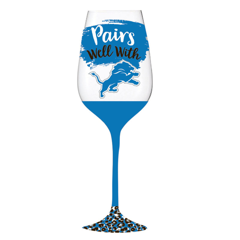 NFL 17 oz. Verre à vin avec boîte-cadeau, Lions de Detroit
