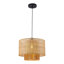 Luminaire suspendu tambour en rotin naturel 1 lumière Bohemian