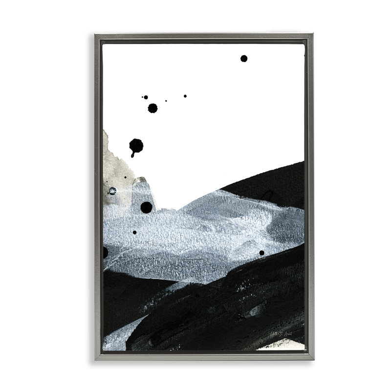 Toile flottante à mouvement dégradé Murky par Yvette St. Amant, Cadre flottant gris lustré, H 31 po x l 25 po x P 1,7 po