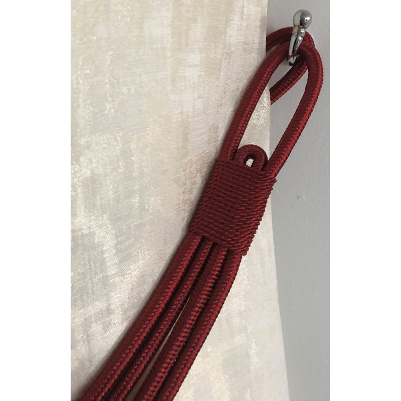 Lily Single Rope Curtain Tieback, Burgundy