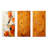 Orange Floral Twilight Dream Abstract Collages II - Abstract Collages Metal Prints Set Of 3-1258343253