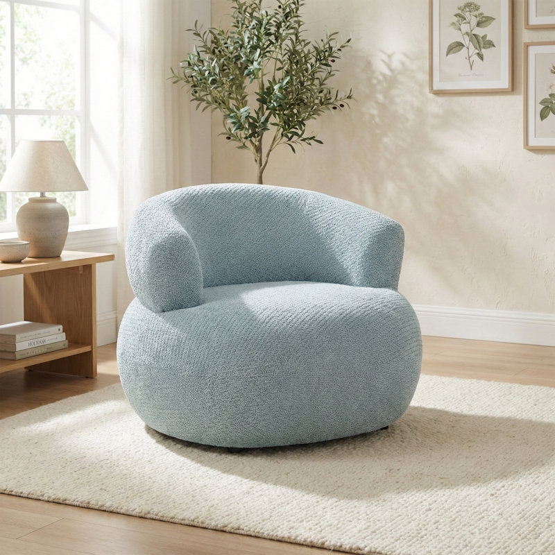 Upholstered Soft Touch Textured Club Chair, Teal