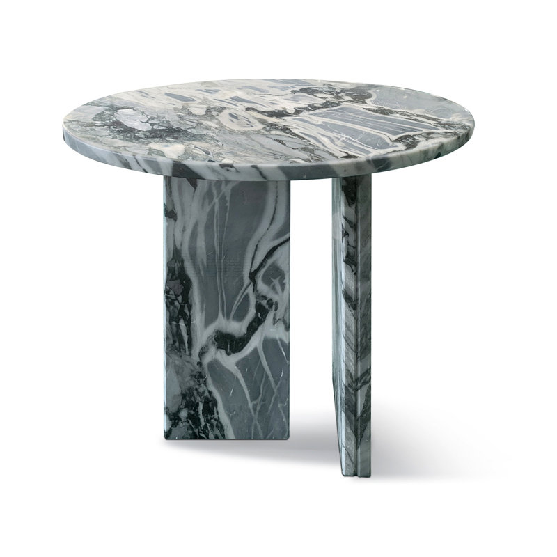 Table basse Marble Stone, Bleu/Gris, H 9,8 po x l 35,4 po x P 35,4 po