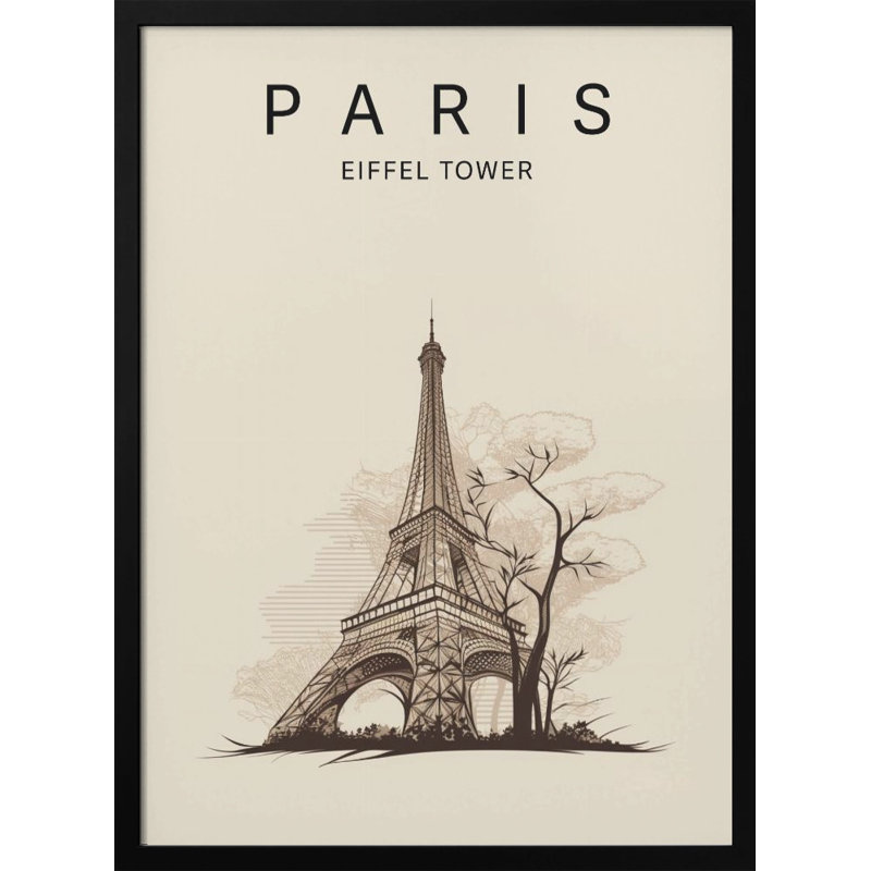 Classic Elegance "Paris Eiffel Tower" Framed Print Wall Art, 20" H x 16" W
