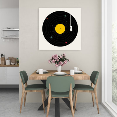 Vinyl Solar System Abstract Contemporary Architecture Wall Art Print 1 Piece Wrapped Canvas Wall Art