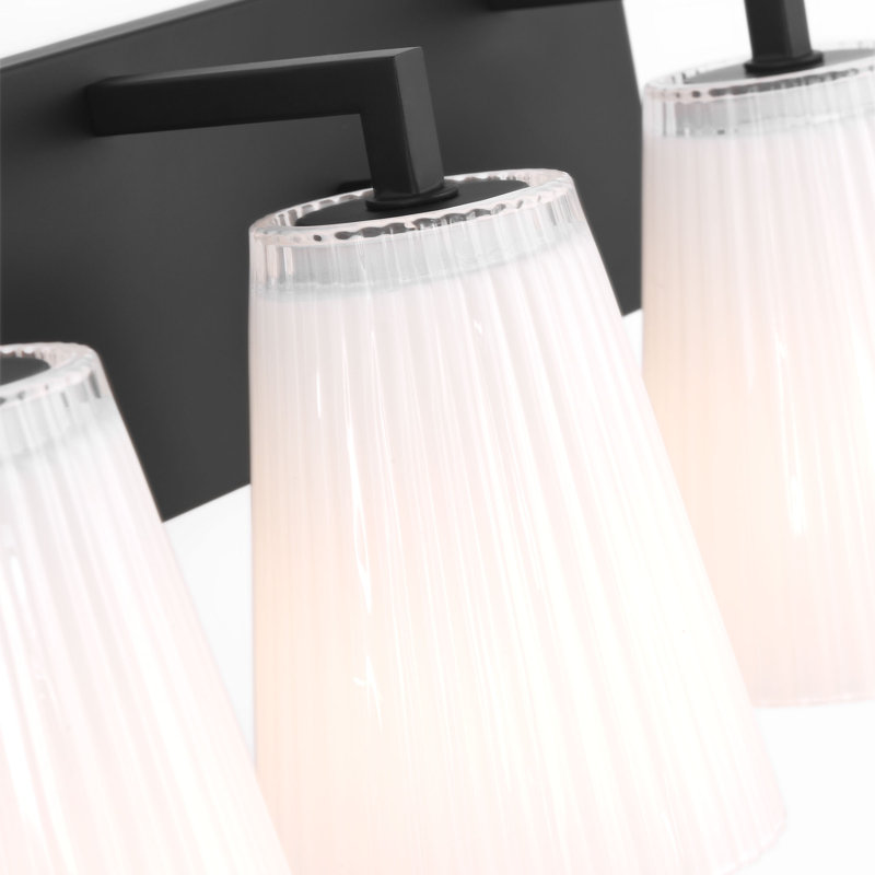 Upson Large Vanity from Generation Lighting , Midnight Black, 7.75" H x 18" W x 6.25" D, 3 Lights