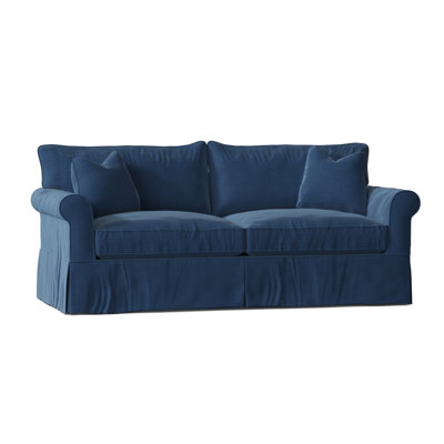 Amari 84" Rolled Arm Slipcovered Sleeper Sofa with Reversible Cushions