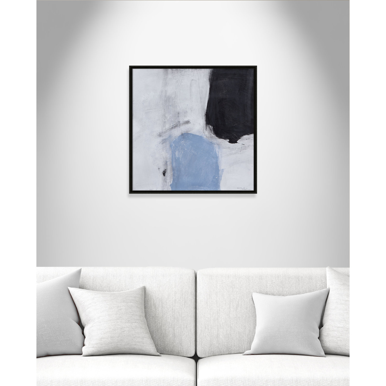 From Powder Blue to Onyx Print, 25.5" H x 25.5" W, Espresso