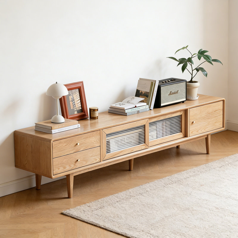 Meuble télé Modern Simplicity, H 18,11 po x L 94,48 po x l 15,75 po