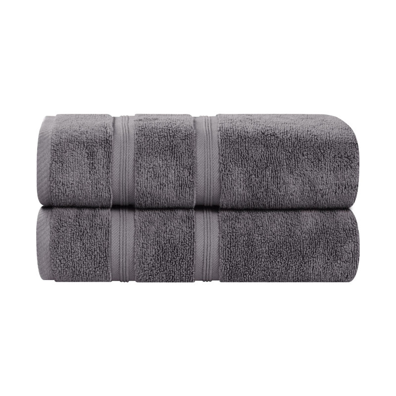 Smart Quick-Dry Zero Twist Cotton Bath Sheets, Set Of 2, Gray
