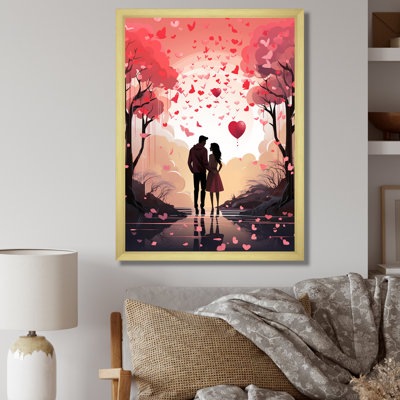 Couple Love Under The Tree III - Paysage romantique, art mural