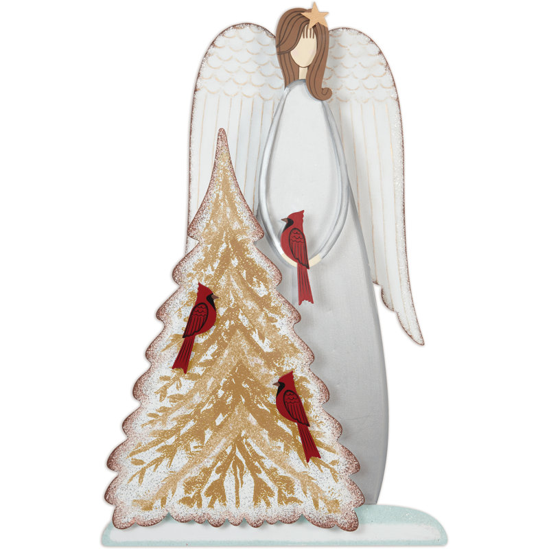 Ange d'hiver et cardinaux