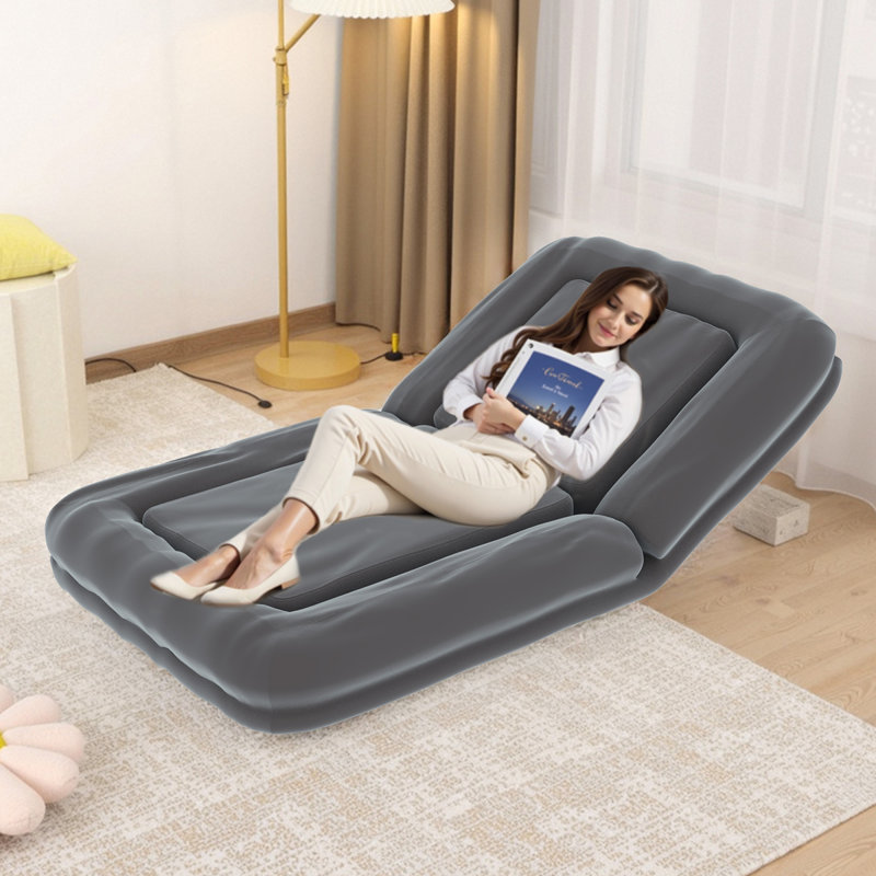 Chaise de plancher moderne polyvalente en flanelle grise pour la détente, les jeux et la méditation