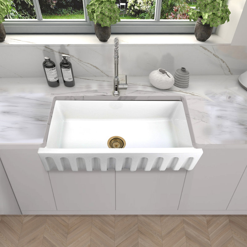 Island 35.75'' L Single Basin Kitchen Sink, 36"
