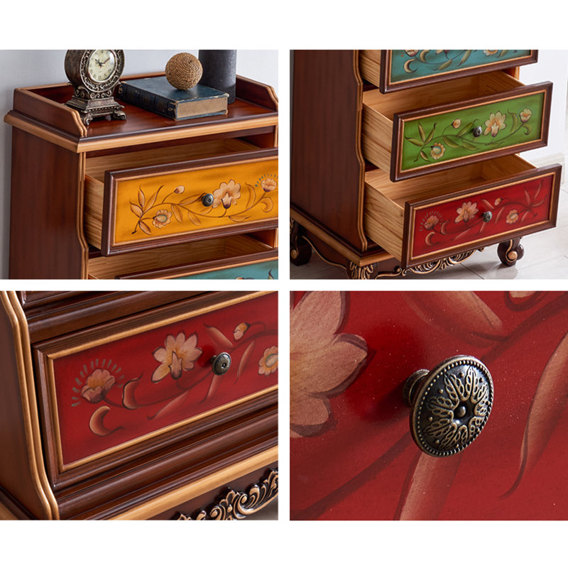 Rustic Hand-Painted Four-Drawer Accent Chest