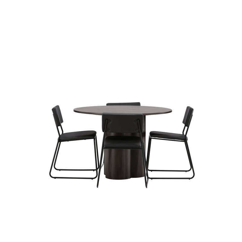 Brock 4 - Person Dining Set, Brown
