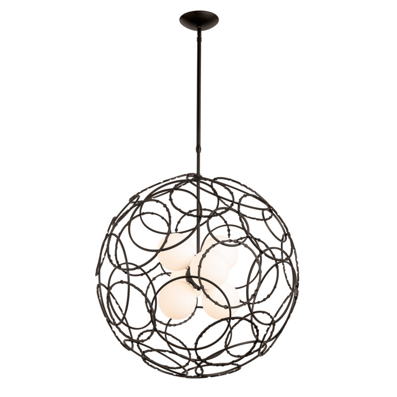 Olympus 6 - Light Unique/Statement Globe Chandelier, 54.6" H x 31" W x 31" D, Dark Smoke