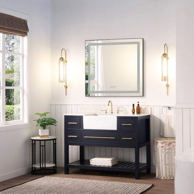 Led Mirror Bathroom Vanity Mirror With Back Light,wall Mount Multifunctional Vanity Mirror,aluminium Frame