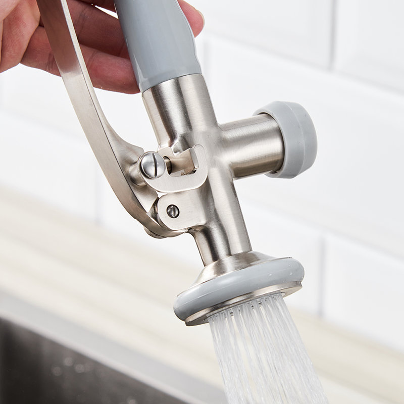 Robinet rétractable dans la cuisine - Évier chaud et froid à poignée simple moderne en nickel brossé pour usage commercial avec utilisation