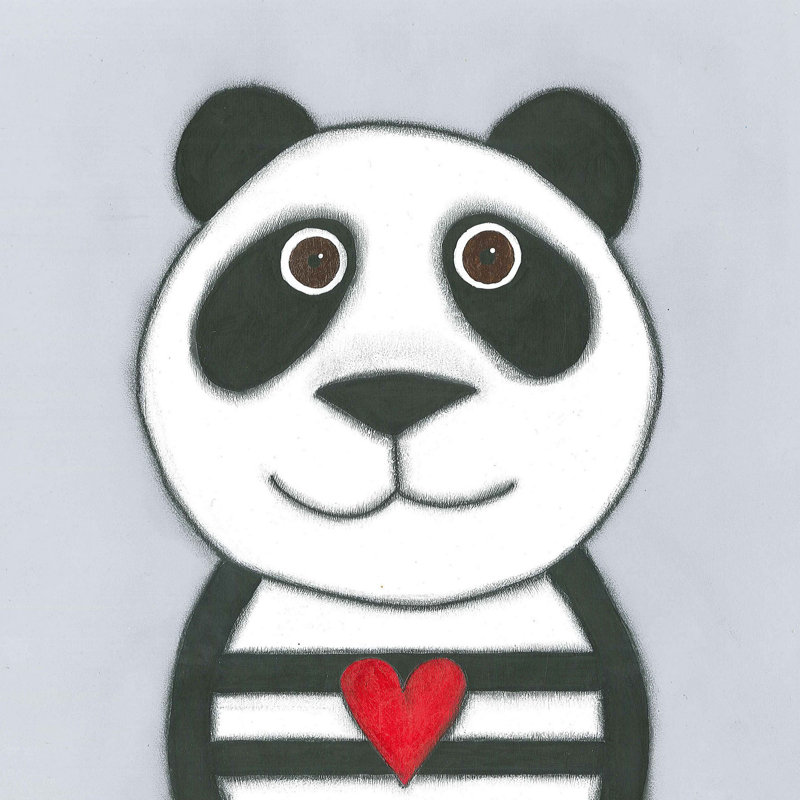 «Panda», reproduction sur toile tendue, H 24 po x l 24 po x P 1,5 po