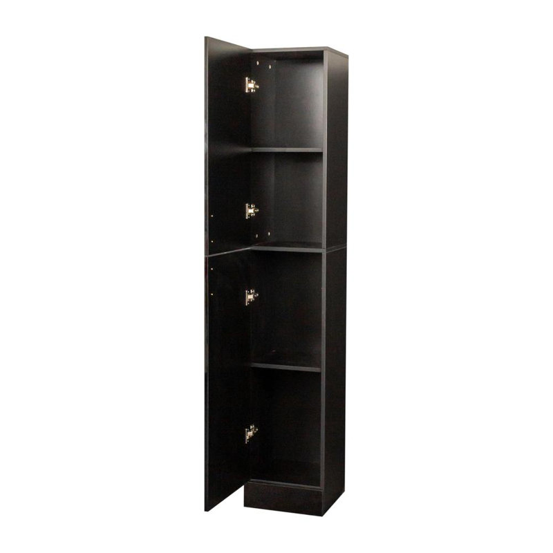 Armoire autoportante avec tablettes réglables et deux portes pour la cuisine et la salle à manger, Noir