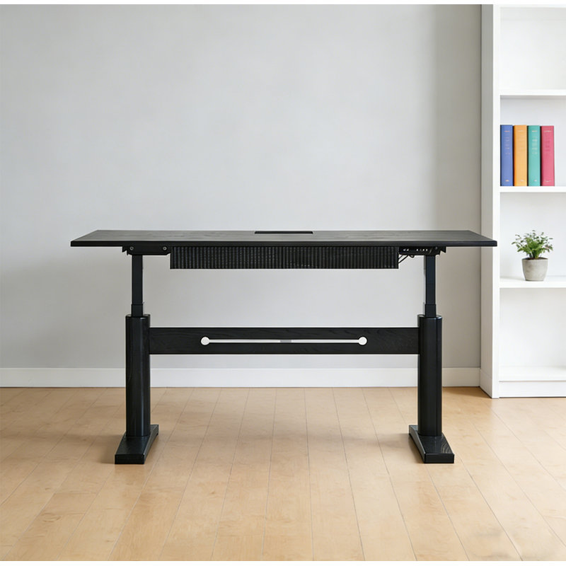 Bureau debout électrique réglable en bois massif, H 27,9 po x l 70,9 po x P 31,5 po