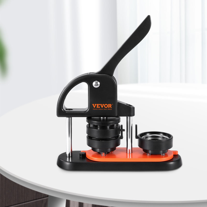 Machine à boutons, machine à broches de 2,28 pouces / 58 mm avec pièces de boutons de 100 pièces, trousse de poinçonnage ergonomique à poignée en arc, machine à boutons avec livre de panda magique, pour les cadeaux de Noël pour enfants