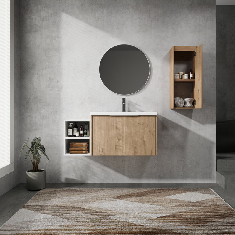 Meuble-lavabo 41,54 po avec lavabo et une armoire latérale