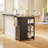 25'' W Rolling Kitchen Island Cart with Storage and Locking Wheels-2004724746