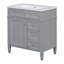 Eudaldo 30.01'' Single Bathroom Vanity with Solid Wood Top-916481399