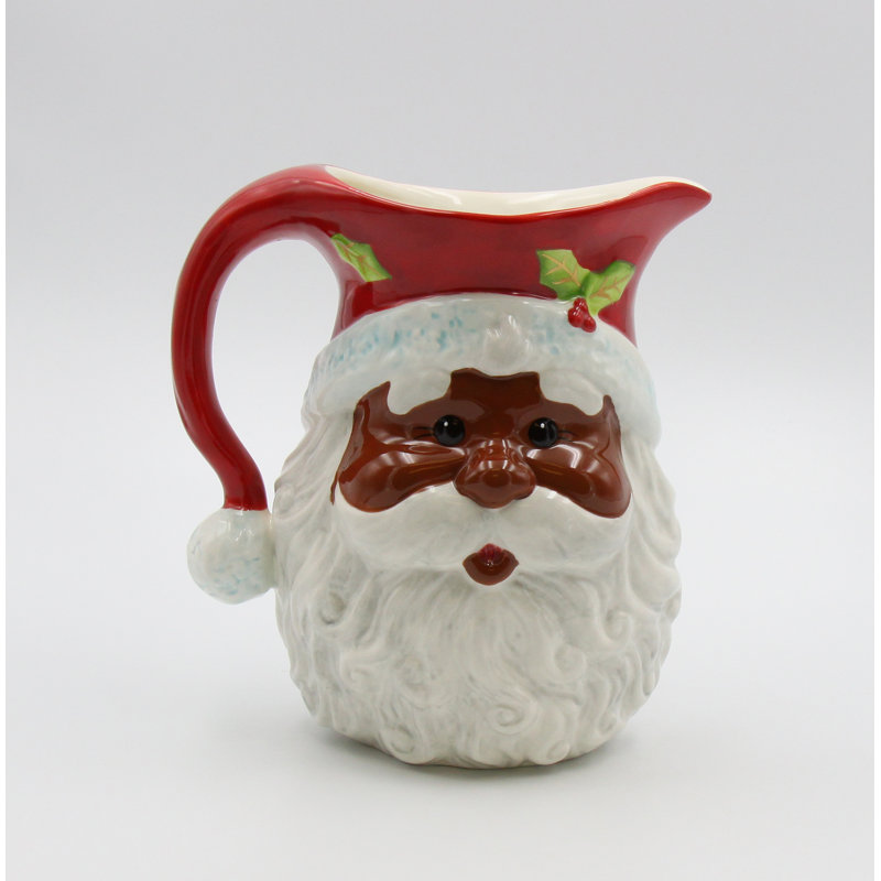 African American I Believe Santa Pitcher- 8 3/8"H