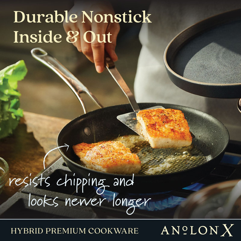 Anolon X 10-Inch Hybrid Nonstick Induction Frying Pan/Skillet, Dark Gray, 10"