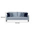 Canapé Colin, 4 coussins pied-de-poule, polyester bleu, 85 pouces