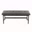 Banc en métal noir et similicuir gris-130374981