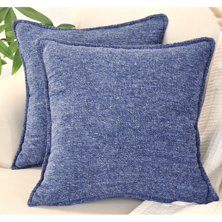 Soft Textured Chenille Pillow Covers Set of 2 Cozy Cushion Covers