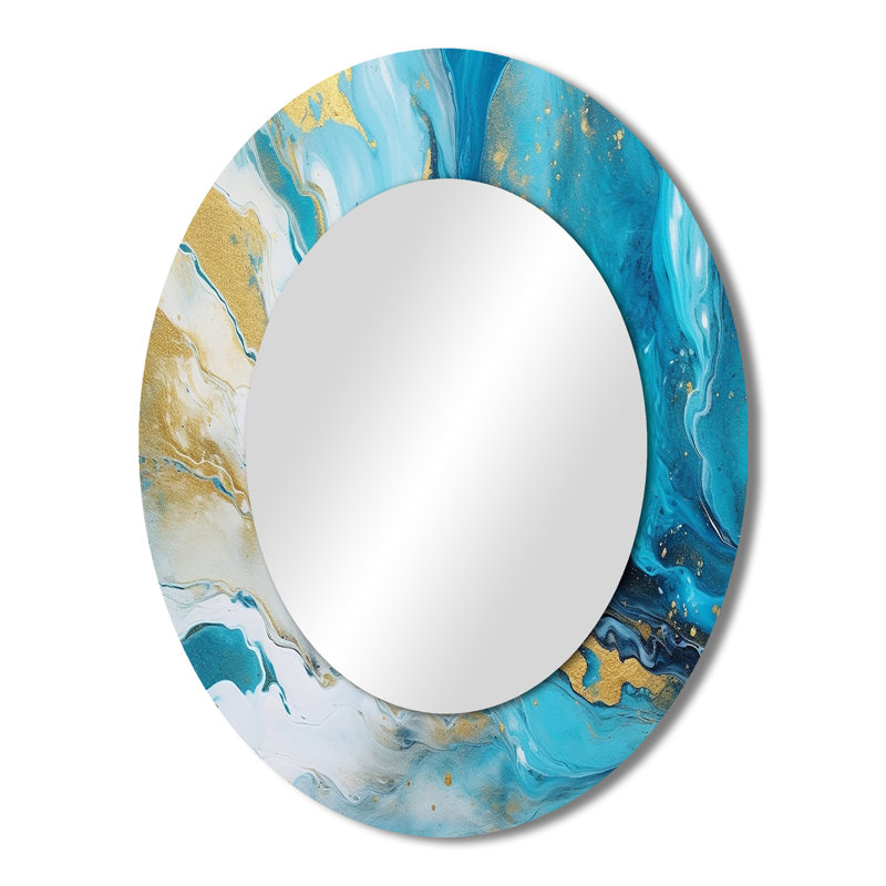 Melissus - Miroir abstrait en métal, 43 po x 33 po