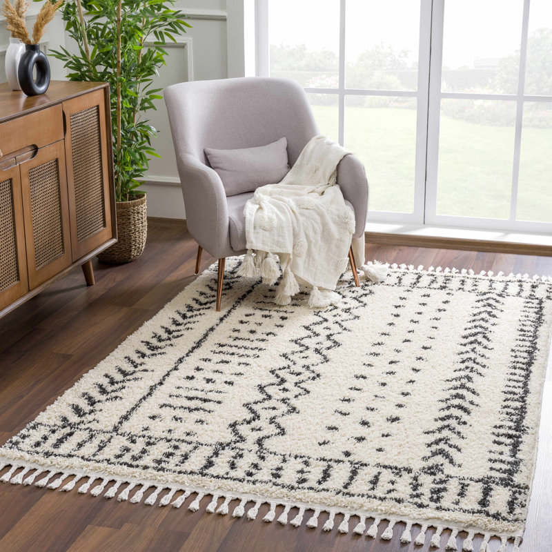 Tapis beige / noir Adein, Rectangle 8 pi 10 po x 12 pi