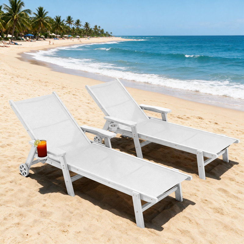 Chaise longue inclinable en PEHD, White, 2
