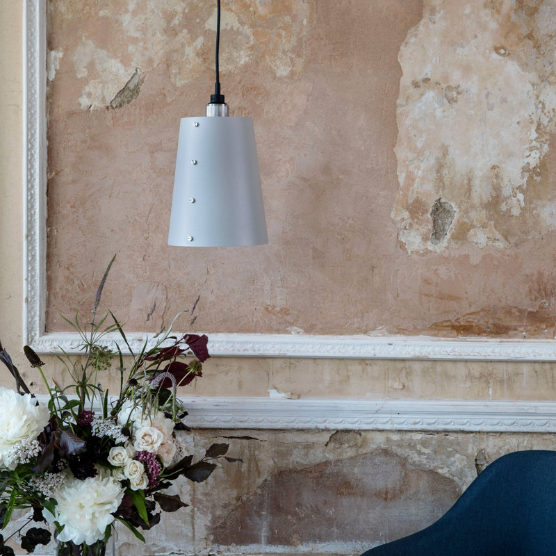1 - Light Pendant, Stainless Steel, Stone
