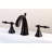 Kingston Brass Naples Two-Handle 3-Hole Deck Mount Widespread Bathroom Faucet with Brass Pop-Up Drain-11271925