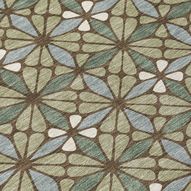 Machine Washable Indoor/Outdoor Chantille ACN2469 Geometric Rug, Aloe, 3' x 5'