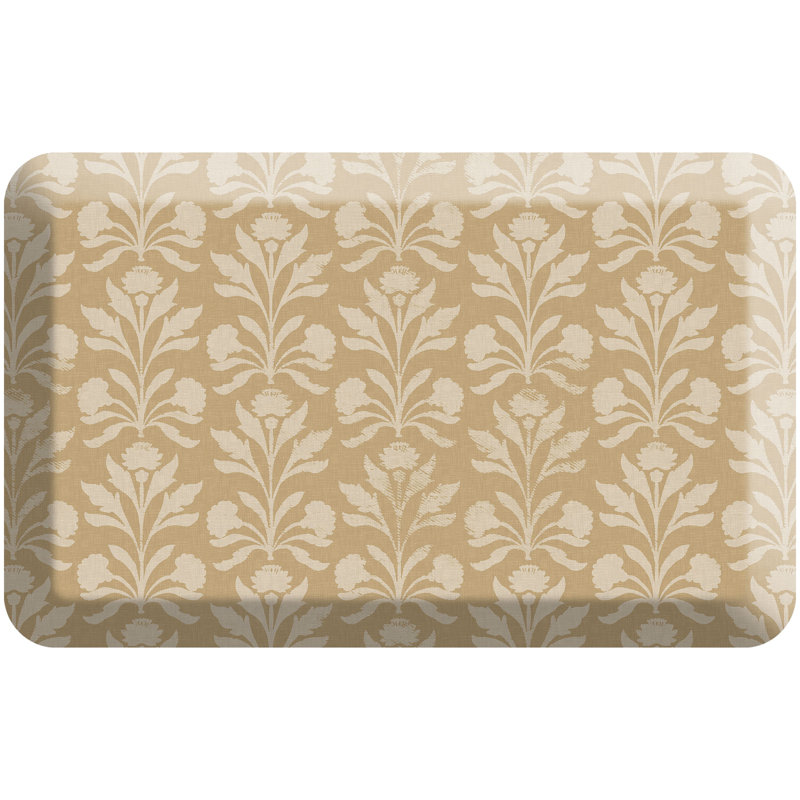 Tapis de cuisine Designer Comfort Anti-Fatigue - Suzanna Botanical Wheat, 20 po x 32 po, Blé