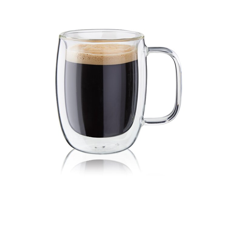 Zwilling J.A. Henckels Double Wall Latte Glass Mugs Coffee Cup Tea Drinks  15oz