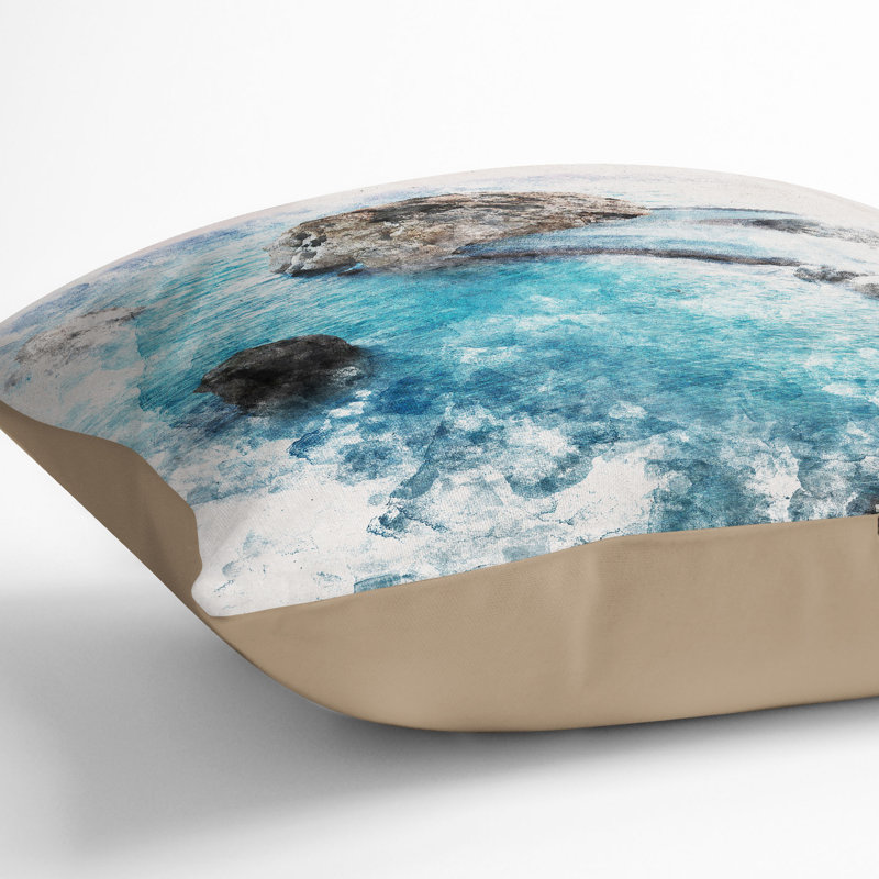 Square Throw Cushion, 55cm H x 55cm W x 20cm D, Stone