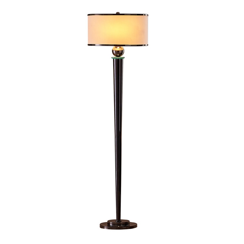Venetian 63'' Traditional Floor Lamp, Jet Black